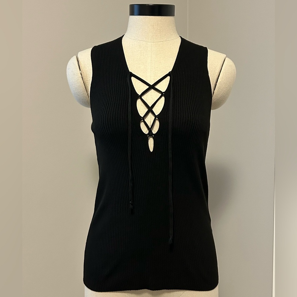 Zara Lace Up Knit Top - Sz S
